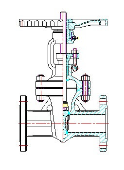 Z41H法蘭閘閥外形結(jié)構(gòu)圖